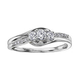 10k White Gold Canadian Diamond 3 Stone Engagement Ring