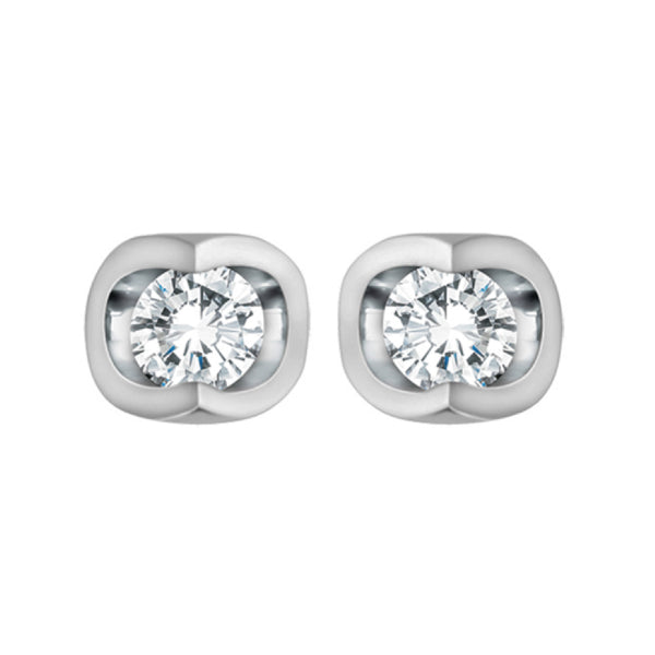 10k White Gold Diamond Stud Earrings