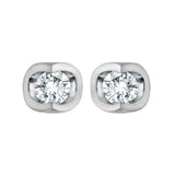 10k White Gold Diamond Stud Earrings