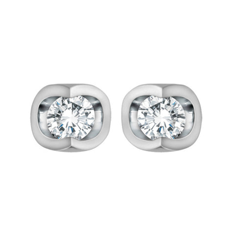 10k White Gold Diamond Stud Earrings