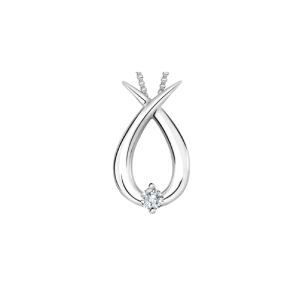 10k White Gold Diamond Necklace
