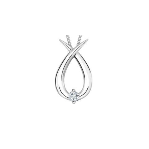 10k White Gold Diamond Necklace