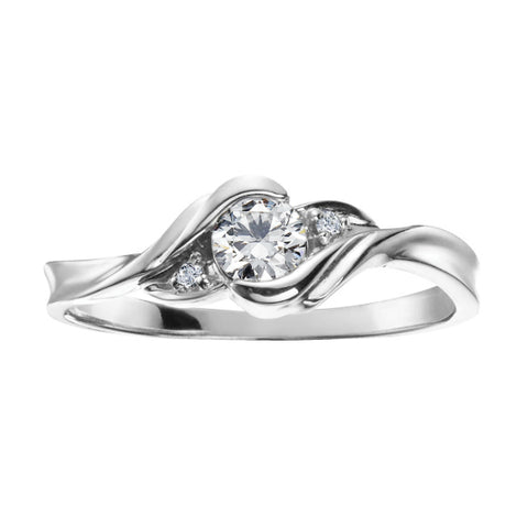 14k White Gold Canadian Diamond Engagement Ring