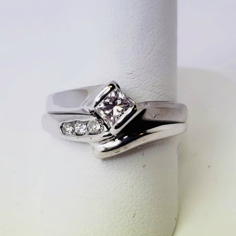 14k White Gold 0.59ctw Diamond Bridal Set