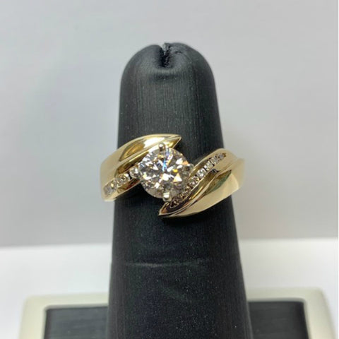 14k Yellow Gold 0.85ctw Diamond Engagement Ring