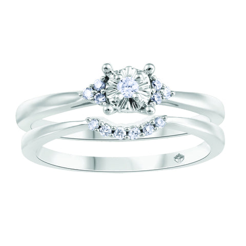 10k White Gold Matching Canadian Diamond Bridal Set