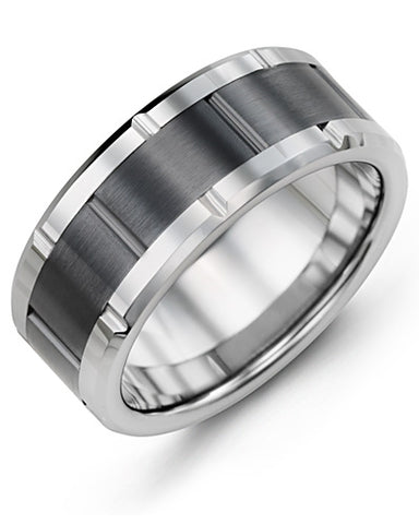 Mens Tungsten & Ceramic Band