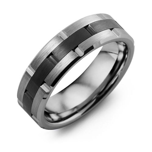 Mens Tungsten & Ceramic Band