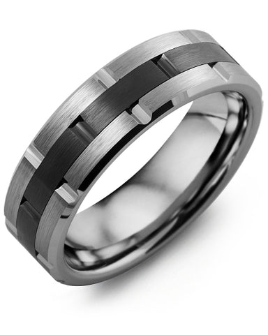 Mens Tungsten & Ceramic Band