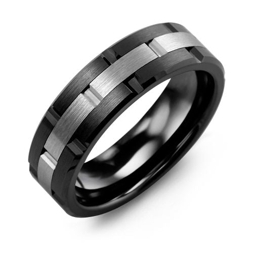 Mens Ceramic & Tungsten Band