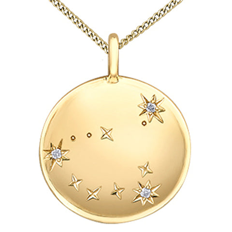 10k Yellow Gold Zodiac Diamond Pendant