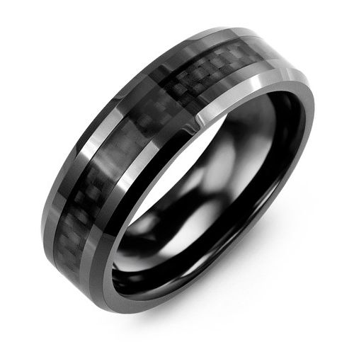 Mens Ceramic & Carbon Fiber Band