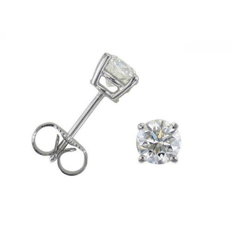 14k White Gold Diamond Stud Earrings