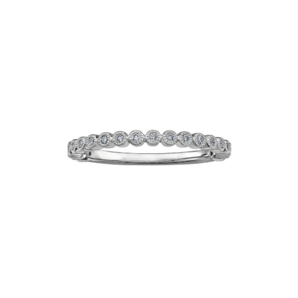 10k White Gold & Diamond Stackable Ring