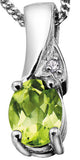 10k White Gold Birthstone & Diamond Necklace