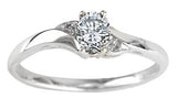 10k White Gold Birthstone & Diamond Ring