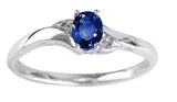 10k White Gold Birthstone & Diamond Ring