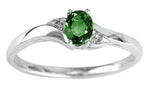10k White Gold Birthstone & Diamond Ring