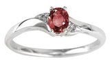 10k White Gold Birthstone & Diamond Ring