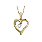 10k Yellow Gold & Diamond Heart Necklace
