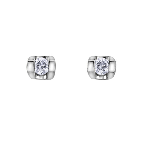 10k White Gold Diamond Stud Earrings