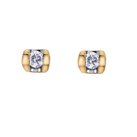 10k Yellow Gold Diamond Stud Earrings