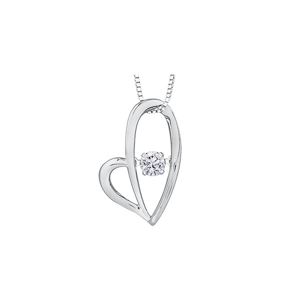 10k White Gold Diamond ‘Pulse’ Heart Necklace