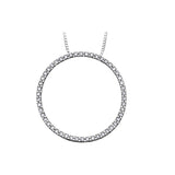 10k White Gold & Diamond Circle Necklace