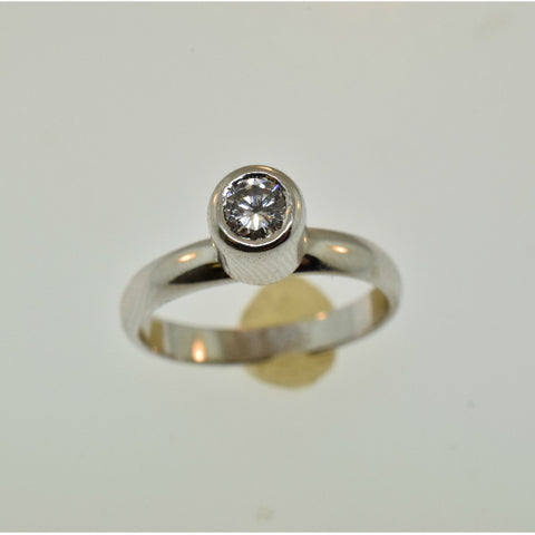 14k White Gold 0.20ctw Diamond Solitaire Ring