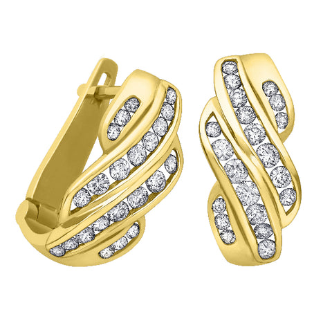 10k Yellow Gold 0.66ctw Diamond Earrings