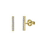 10k Yellow or White Gold Bar Style Diamond Earrings