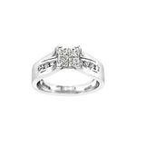 14k White Gold Princess Cut Invisible Set Engagement Ring