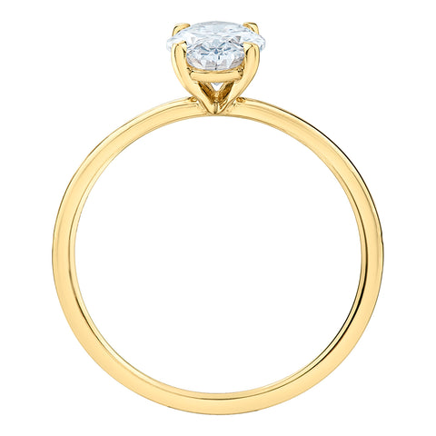14k Yellow 1 ct Oval Lab Grown Diamond Solitaire