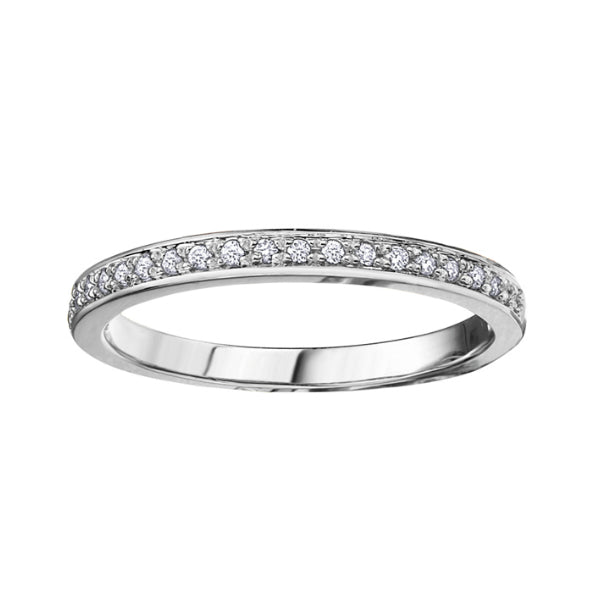 10k White Gold & Diamond Stackable Ring
