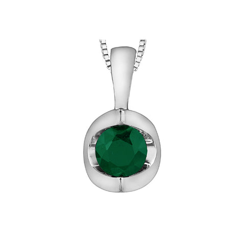 10k White Gold Emerald Necklace