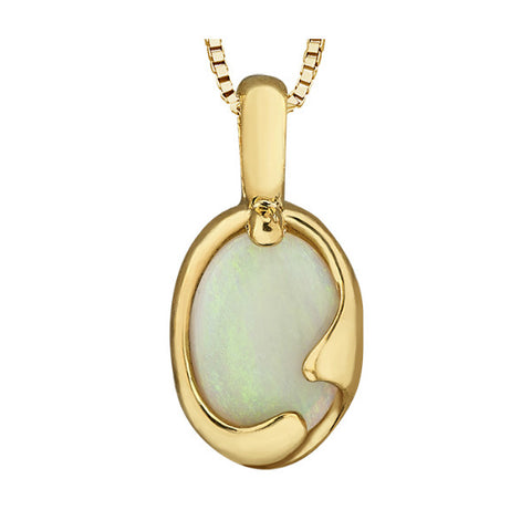 10k Yellow Gold Opal Necklace