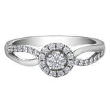 10k White Gold Canadian Diamond Halo Engagement Ring