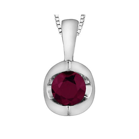 10k White Gold Ruby Necklace