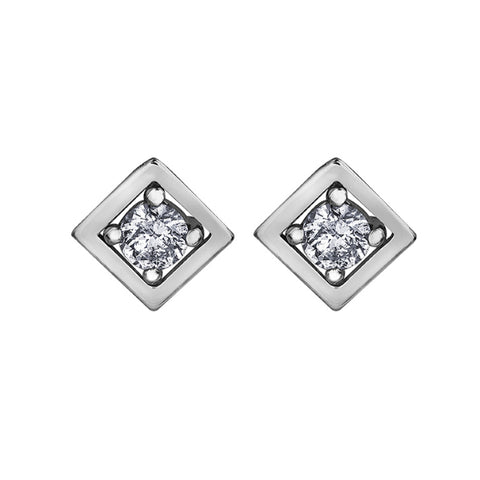 10k White Gold Diamond Earrings
