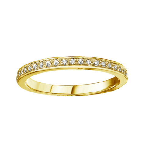 10k Yellow Gold & Diamond Stackable Ring